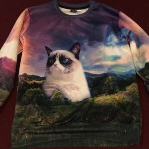 Mr gugu & miss go - trippy space cat - crewneck M